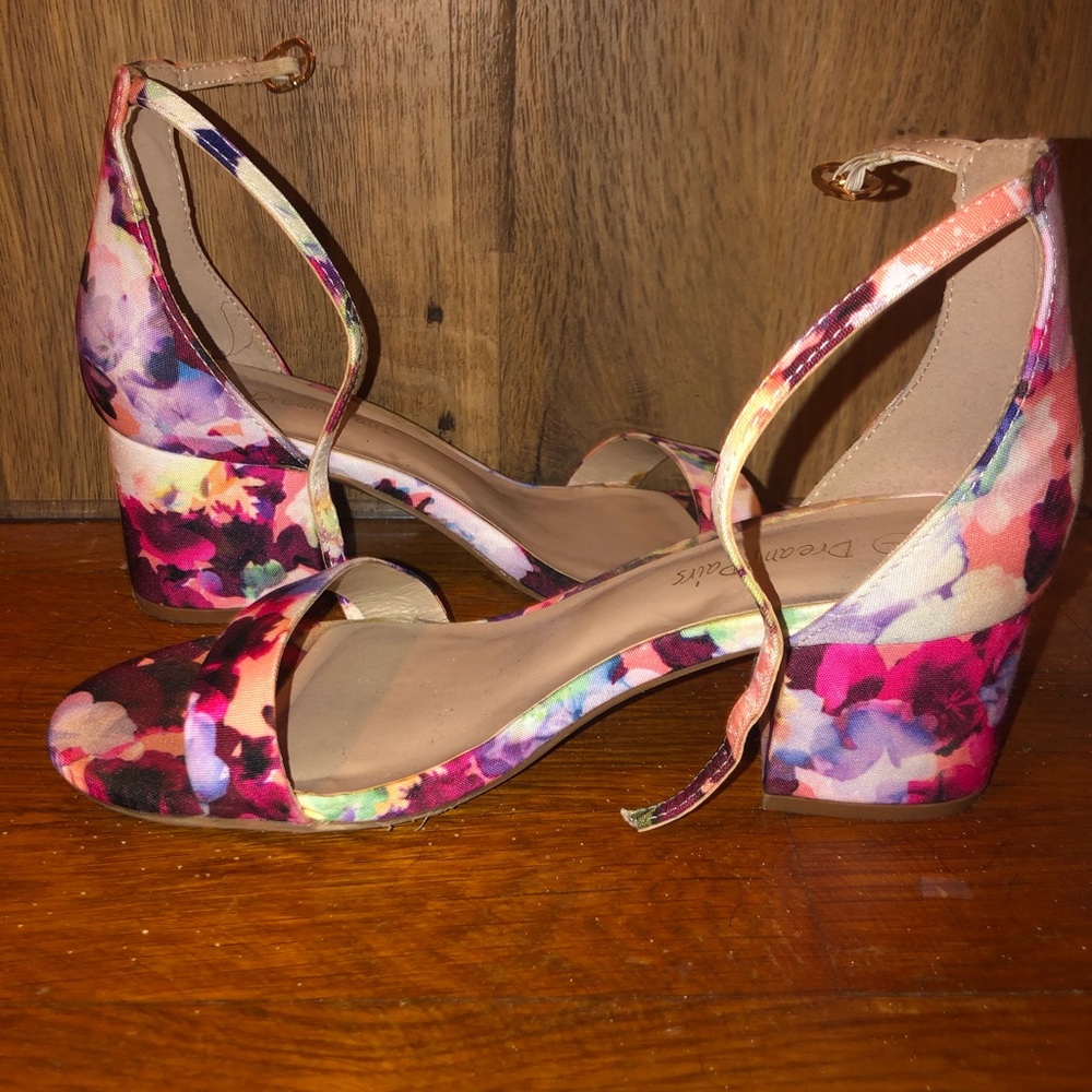 Floral dress heels